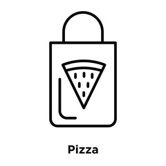 Pizza icon vector isolated on white background, Pizza sign , thin line design elements in outline style