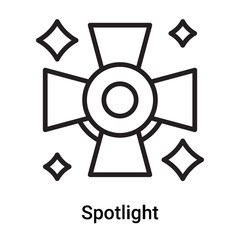 Spotlight icon vector isolated on white background, Spotlight sign , line or linear symbol and sign design in outline style