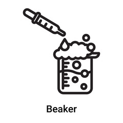 Beaker icon vector isolated on white background, Beaker sign , line or linear symbol and sign design in outline style