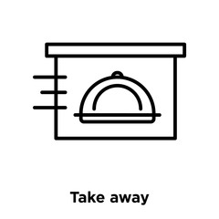 Take away icon vector isolated on white background, Take away sign , thin line design elements in outline style