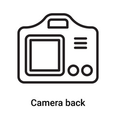 Camera back icon vector isolated on white background, Camera back sign , line or linear symbol and sign design in outline style