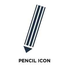 Pencil icon vector isolated on white background, Pencil sign