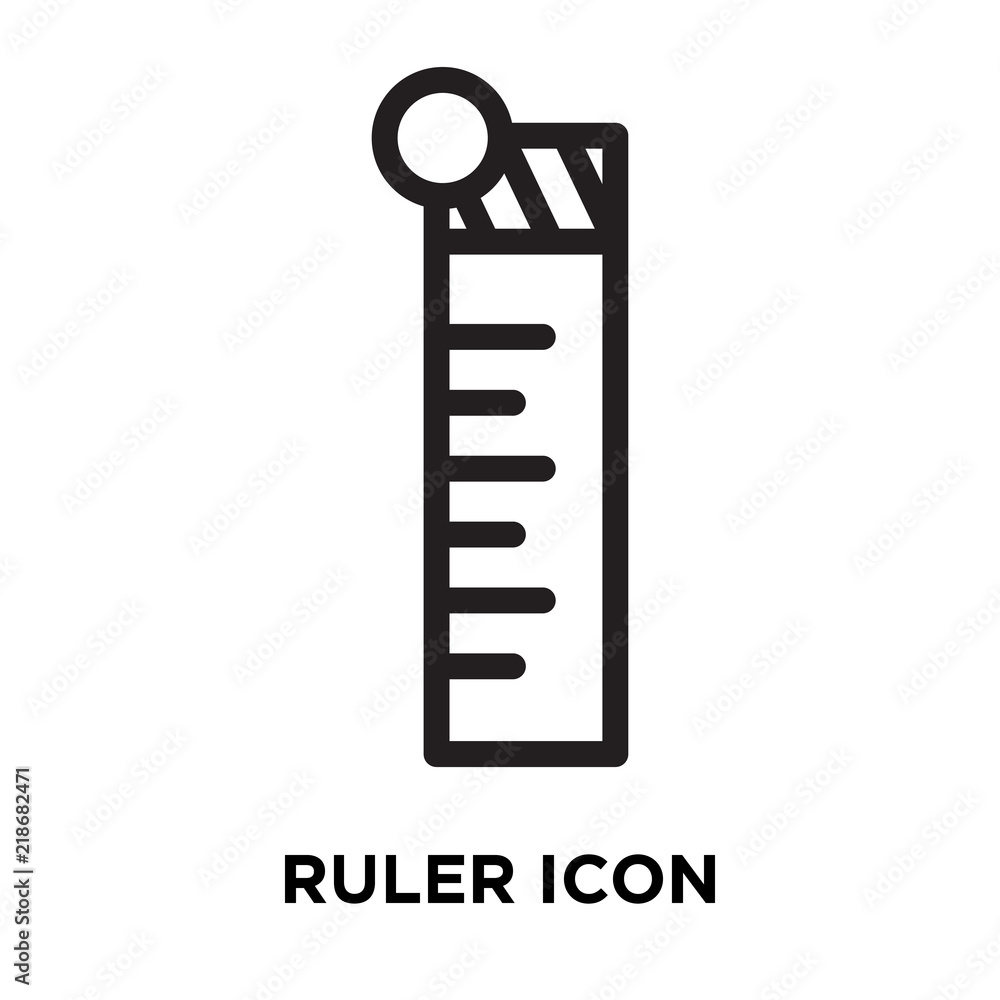 Poster ruler icon vector isolated on white background, ruler sign , line symbol or linear element design in