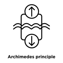 archimedes principle icon isolated on white background. Simple and editable archimedes principle icons. Modern icon vector illustration.