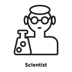 Scientist icon vector isolated on white background, Scientist sign