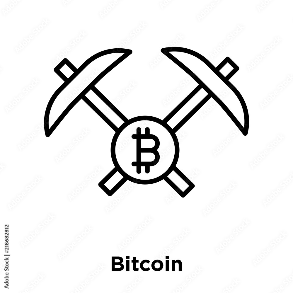 Poster bitcoin icon vector isolated on white background, bitcoin sign , thin line design elements in outlin