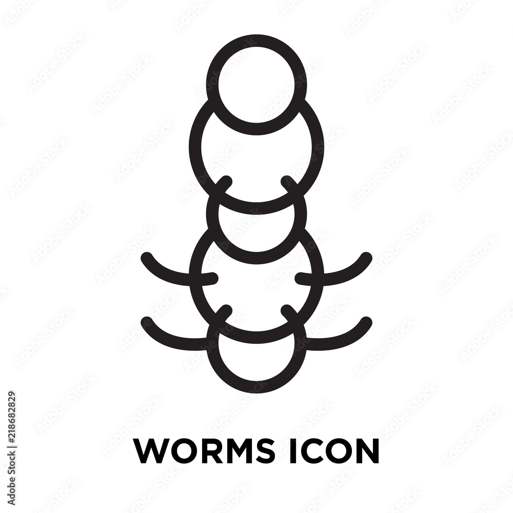 Poster worms icon vector isolated on white background, worms sign , line symbol or linear element design in