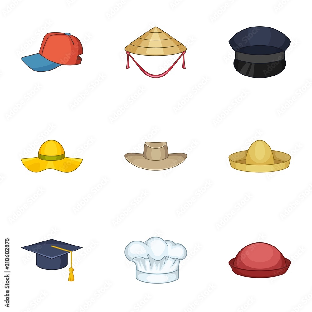 Poster coif icons set. cartoon set of 9 coif vector icons for web isolated on white background