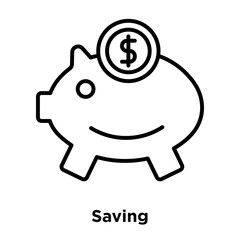 Saving icon vector isolated on white background, Saving sign , thin line design elements in outline style