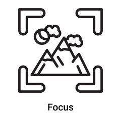 Focus icon vector isolated on white background, Focus sign , line or linear symbol and sign design in outline style