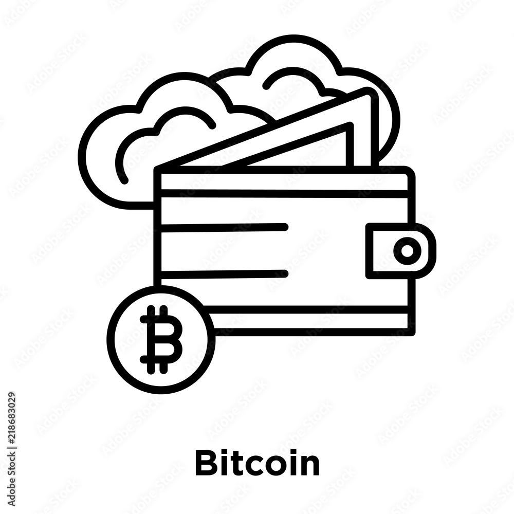 Poster bitcoin icon vector isolated on white background, bitcoin sign , thin line design elements in outlin