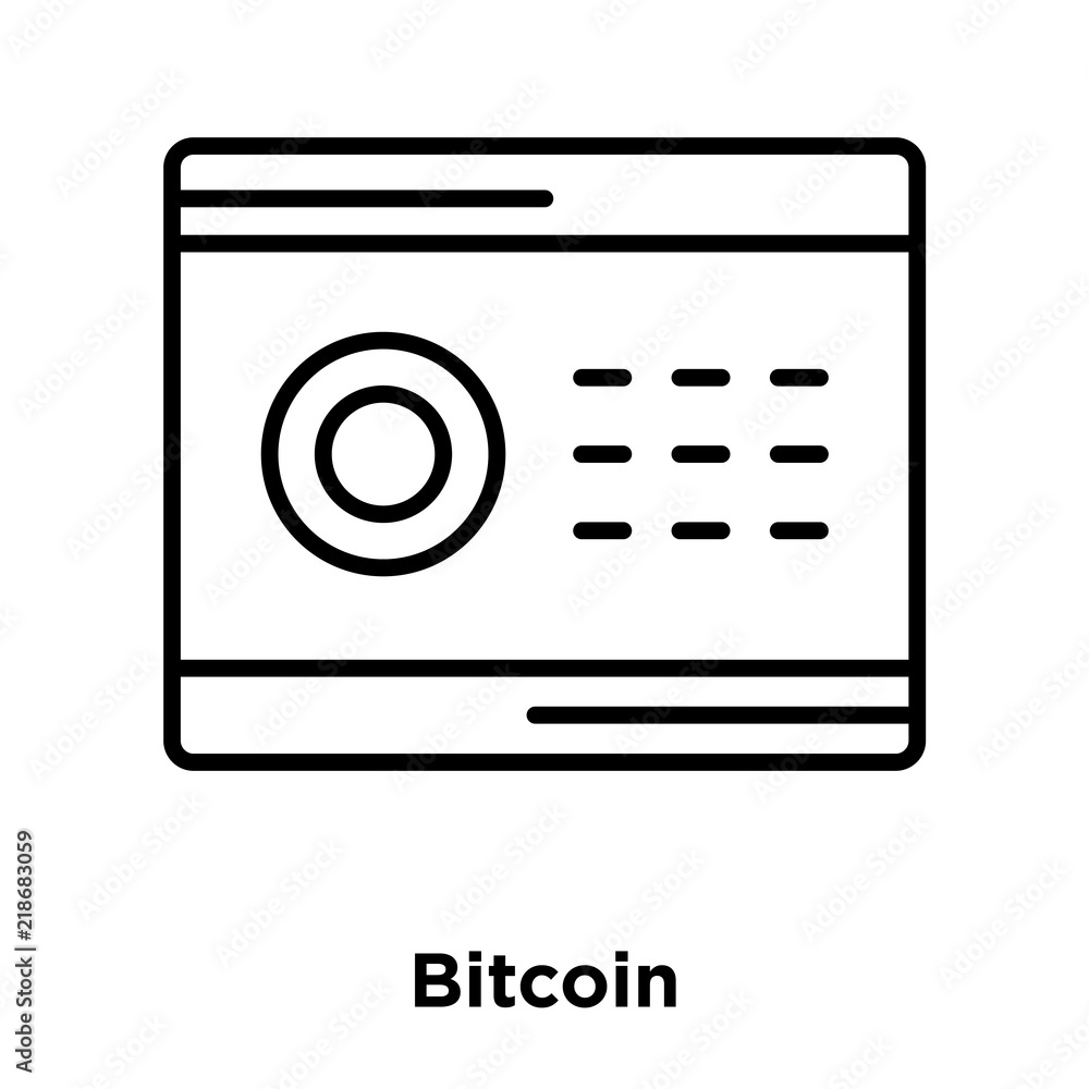 Poster bitcoin icon vector isolated on white background, bitcoin sign , thin line design elements in outlin