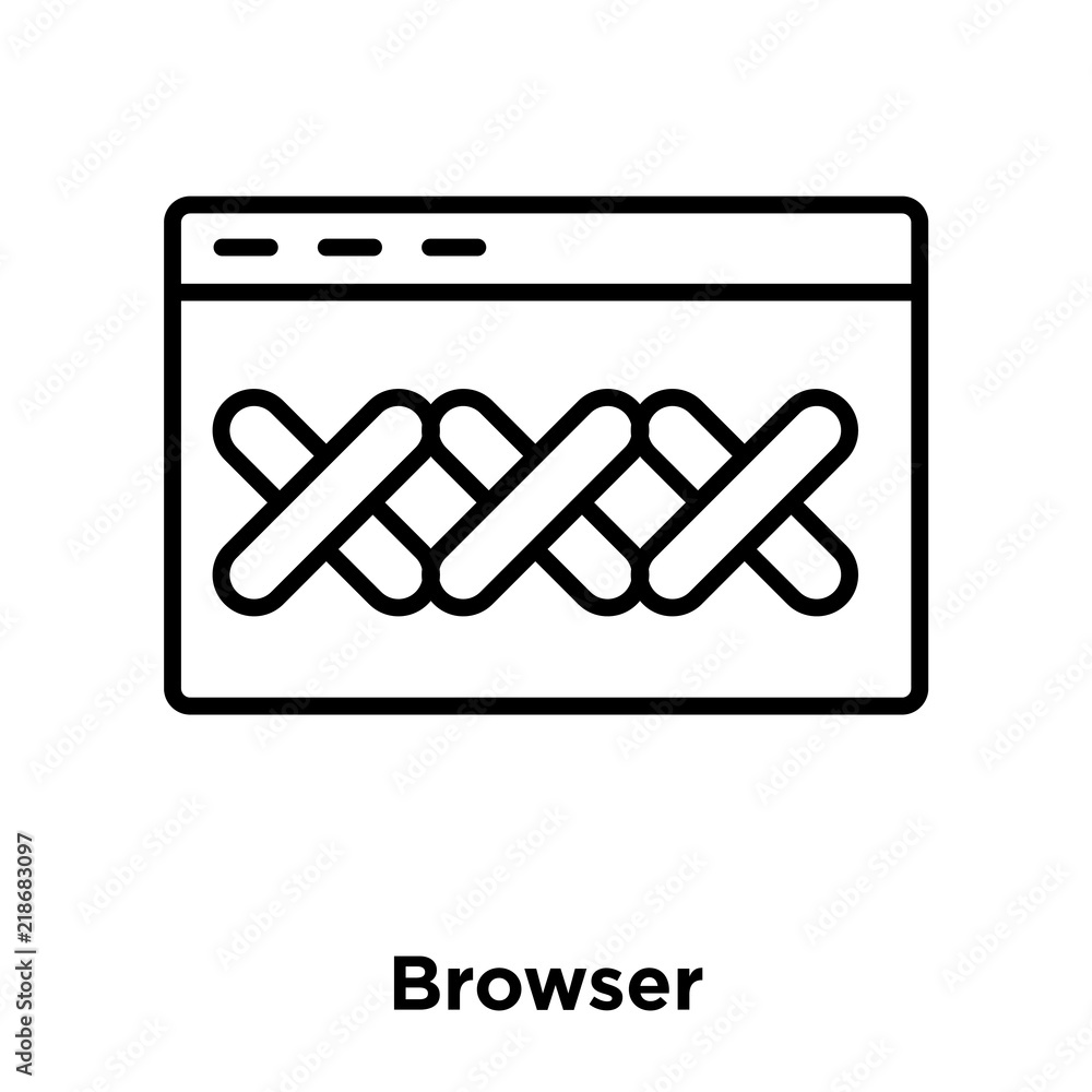 Poster browser icon vector isolated on white background, browser sign , thin line design elements in outlin