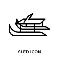 sled icon on white background. Modern icons vector illustration. Trendy sled icons