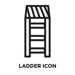 Ladder icon vector isolated on white background, Ladder sign , line symbol or linear element design in outline style