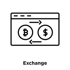 Exchange icon vector isolated on white background, Exchange sign , thin line design elements in outline style