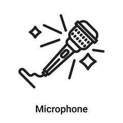 Microphone icon vector isolated on white background, Microphone sign , line or linear symbol and sign design in outline style