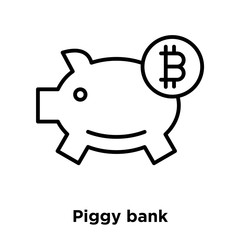 Piggy bank icon vector isolated on white background, Piggy bank sign , thin line design elements in outline style
