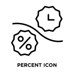 Percent icon vector isolated on white background, Percent sign , line symbol or linear element design in outline style