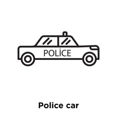 police car icon isolated on white background. Simple and editable police car icons. Modern icon vector illustration.