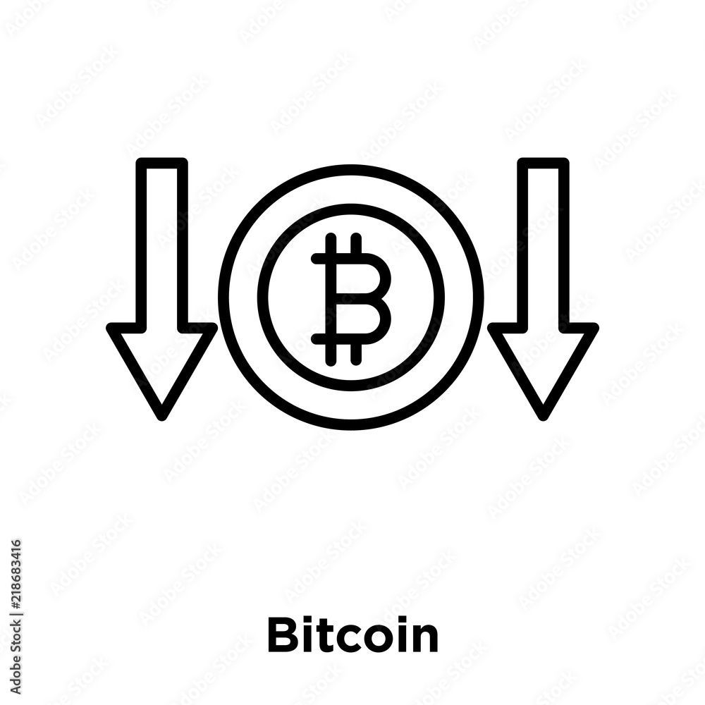 Poster bitcoin icon vector isolated on white background, bitcoin sign , thin line design elements in outlin