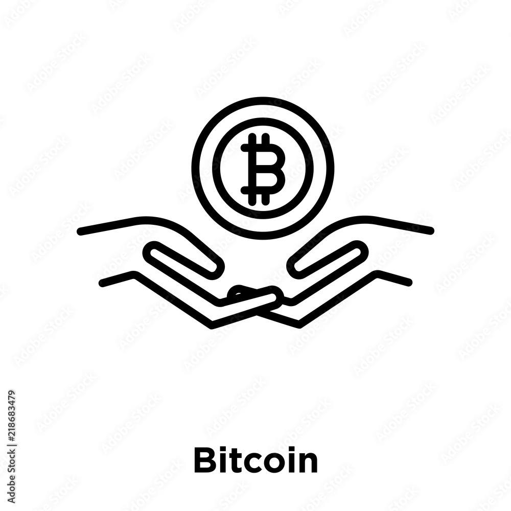 Poster bitcoin icon vector isolated on white background, bitcoin sign , thin line design elements in outlin