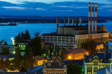 Samara old town view during night