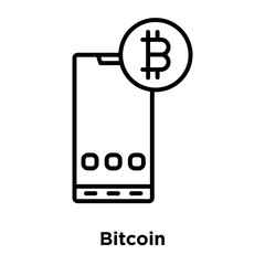 Bitcoin icon vector isolated on white background, Bitcoin sign , thin line design elements in outline style