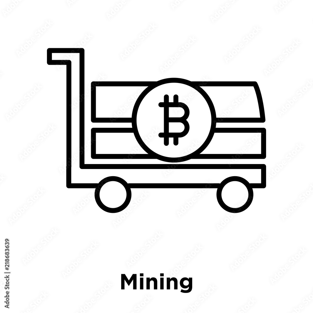Poster mining icon vector isolated on white background, mining sign , thin line design elements in outline 