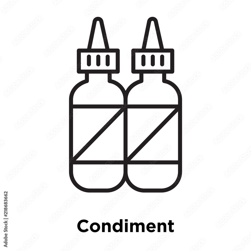 Poster condiment icon vector isolated on white background, condiment sign , thin line design elements in ou