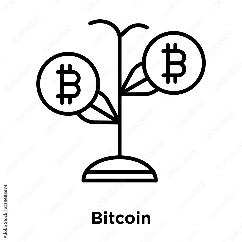 Wall mural Bitcoin icon vector isolated on white background, Bitcoin sign , thin line design elements in outline style