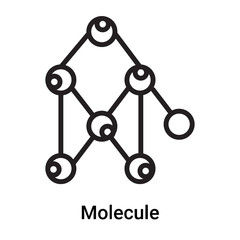 Molecule icon vector isolated on white background, Molecule sign , line or linear symbol and sign design in outline style