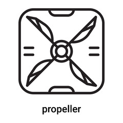 propeller icon vector isolated on white background, propeller sign , line or linear symbol and sign design in outline style