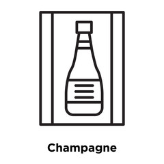Champagne icon vector isolated on white background, Champagne sign , thin line design elements in outline style