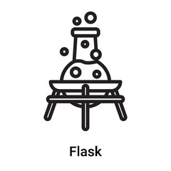 Flask icon vector isolated on white background, Flask sign , line or linear symbol and sign design in outline style