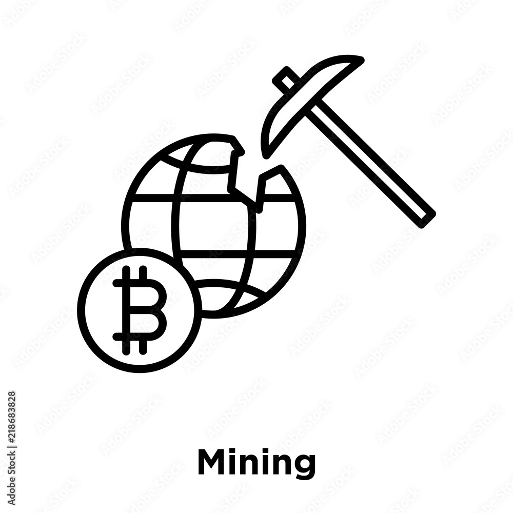 Poster mining icon vector isolated on white background, mining sign , thin line design elements in outline 