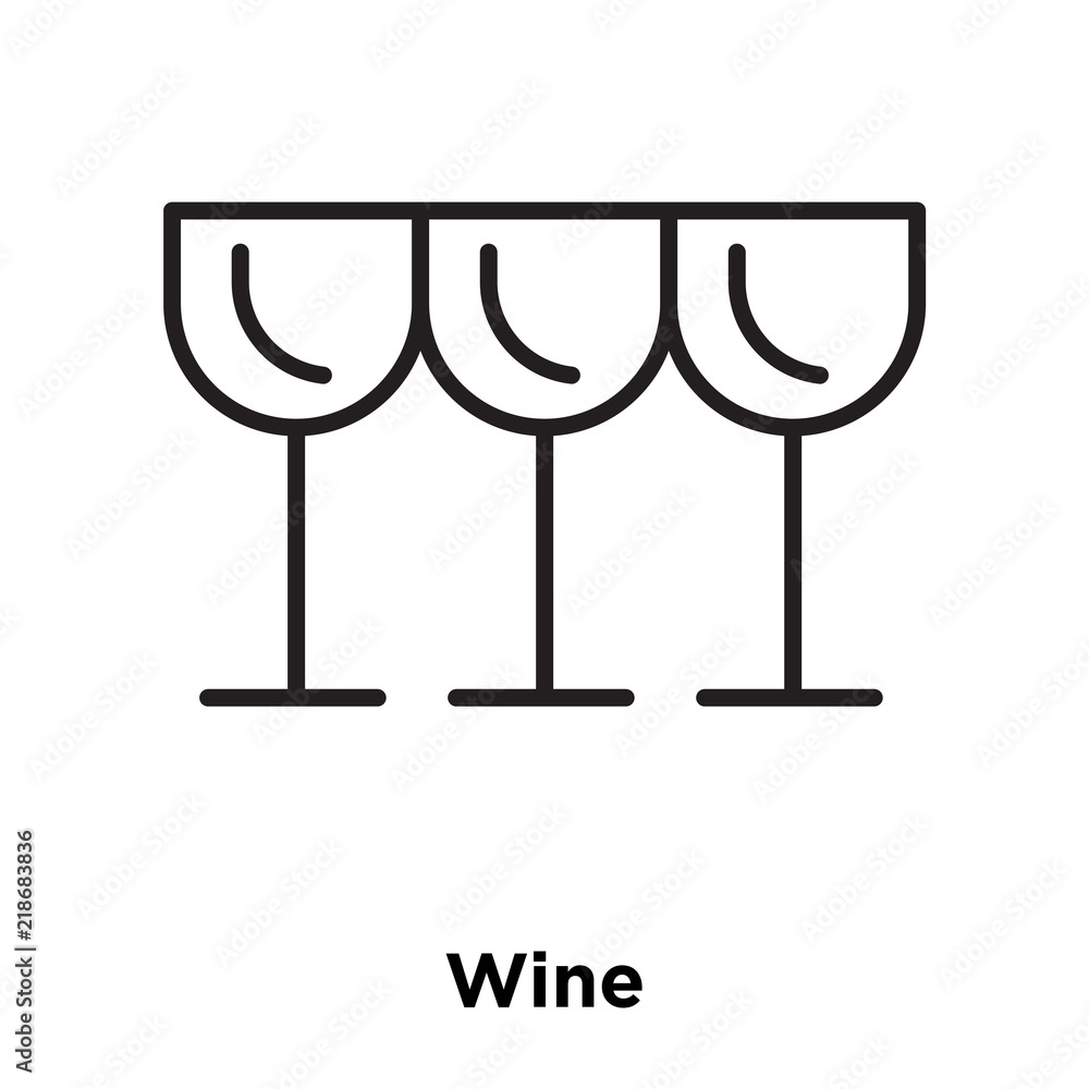 Poster wine icon vector isolated on white background, wine sign , thin line design elements in outline styl