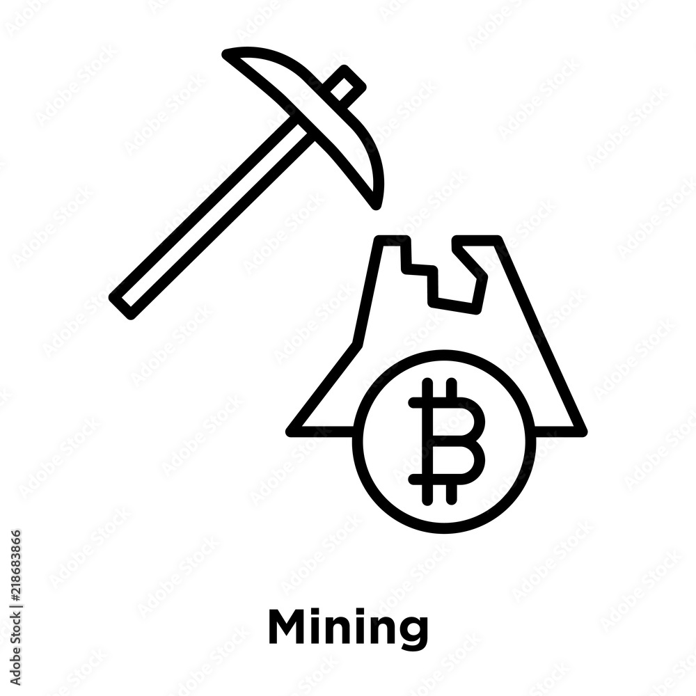 Poster mining icon vector isolated on white background, mining sign , thin line design elements in outline 