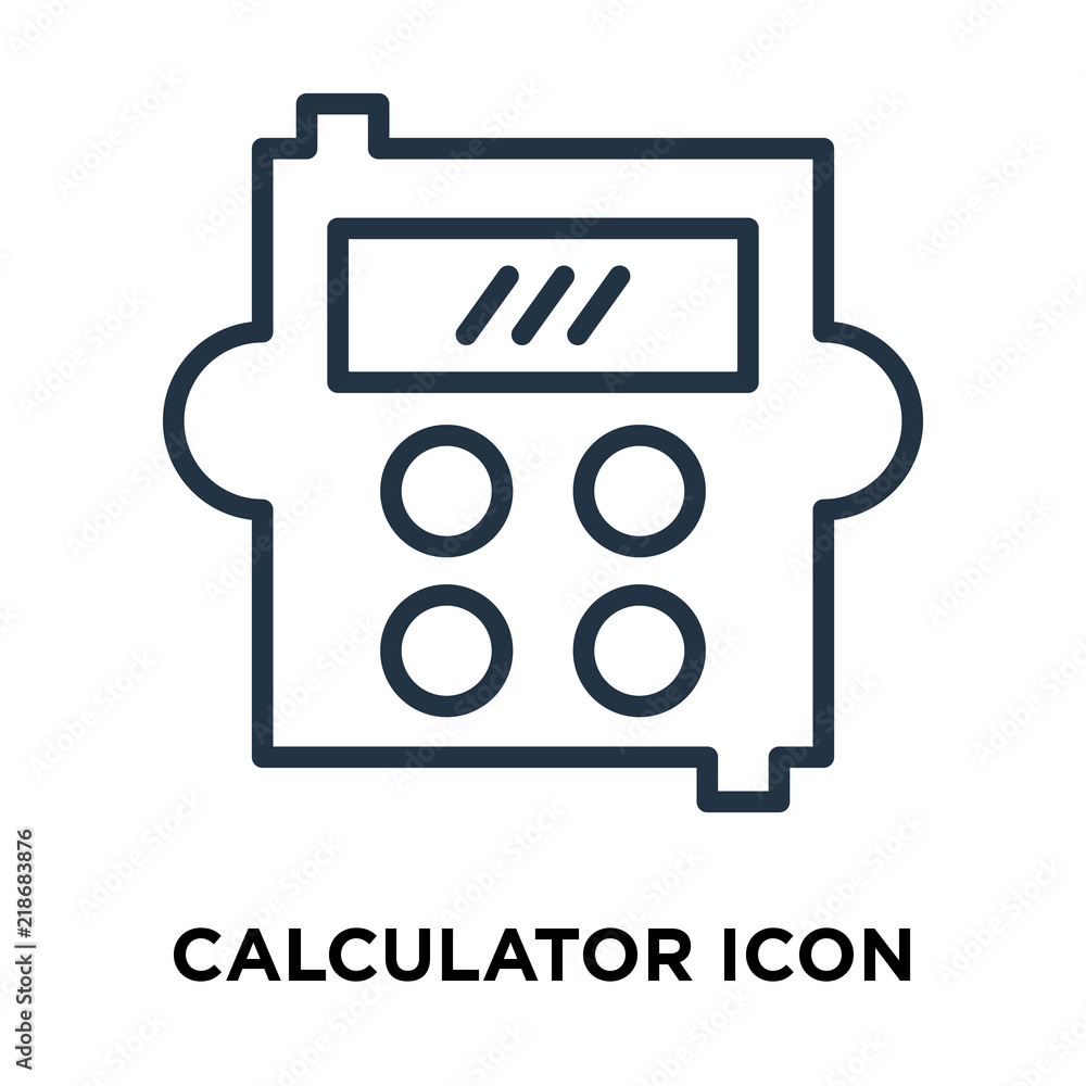 Poster calculator icon vector isolated on white background, calculator sign , line symbol or linear element