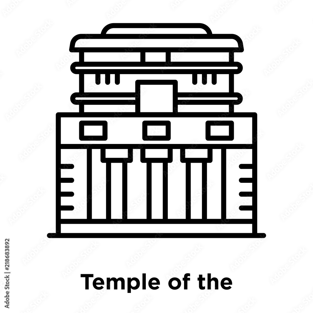 Poster temple of the frescoes icon isolated on white background. modern and editable temple of the frescoes