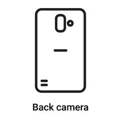 Back camera icon vector isolated on white background, Back camera sign , line or linear symbol and sign design in outline style