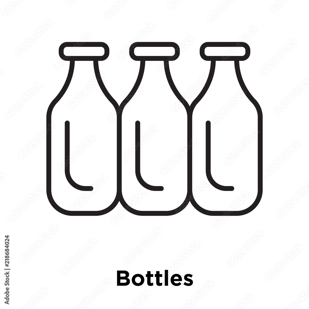 Wall mural Bottles icon vector isolated on white background, Bottles sign , thin line design elements in outline style