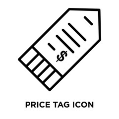 Price tag icon vector isolated on white background, Price tag sign , line symbol or linear element design in outline style