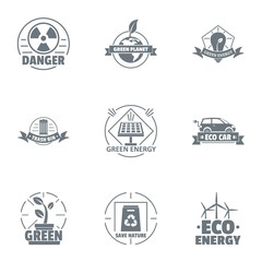 Fototapeta premium ECO dangers logo set. Simple set of 9 ECO dangers vector logo for web isolated on white background