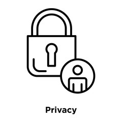 Privacy icon vector isolated on white background, Privacy sign , thin line design elements in outline style