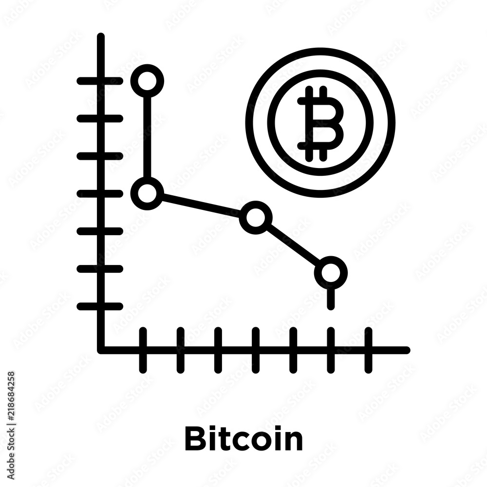 Poster bitcoin icon vector isolated on white background, bitcoin sign , thin line design elements in outlin