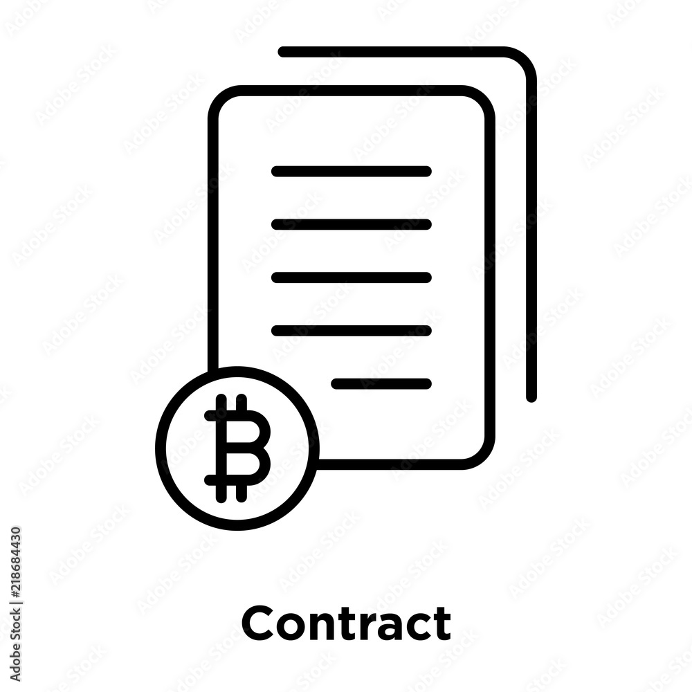 Poster contract icon vector isolated on white background, contract sign , thin line design elements in outl