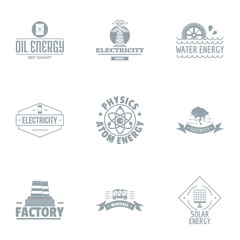 War factory logo set. Simple set of 9 war factory vector logo for web isolated on white background