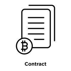 Contract icon vector isolated on white background, Contract sign , thin line design elements in outline style