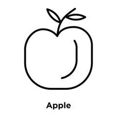 Apple icon vector isolated on white background, Apple sign , thin line design elements in outline style